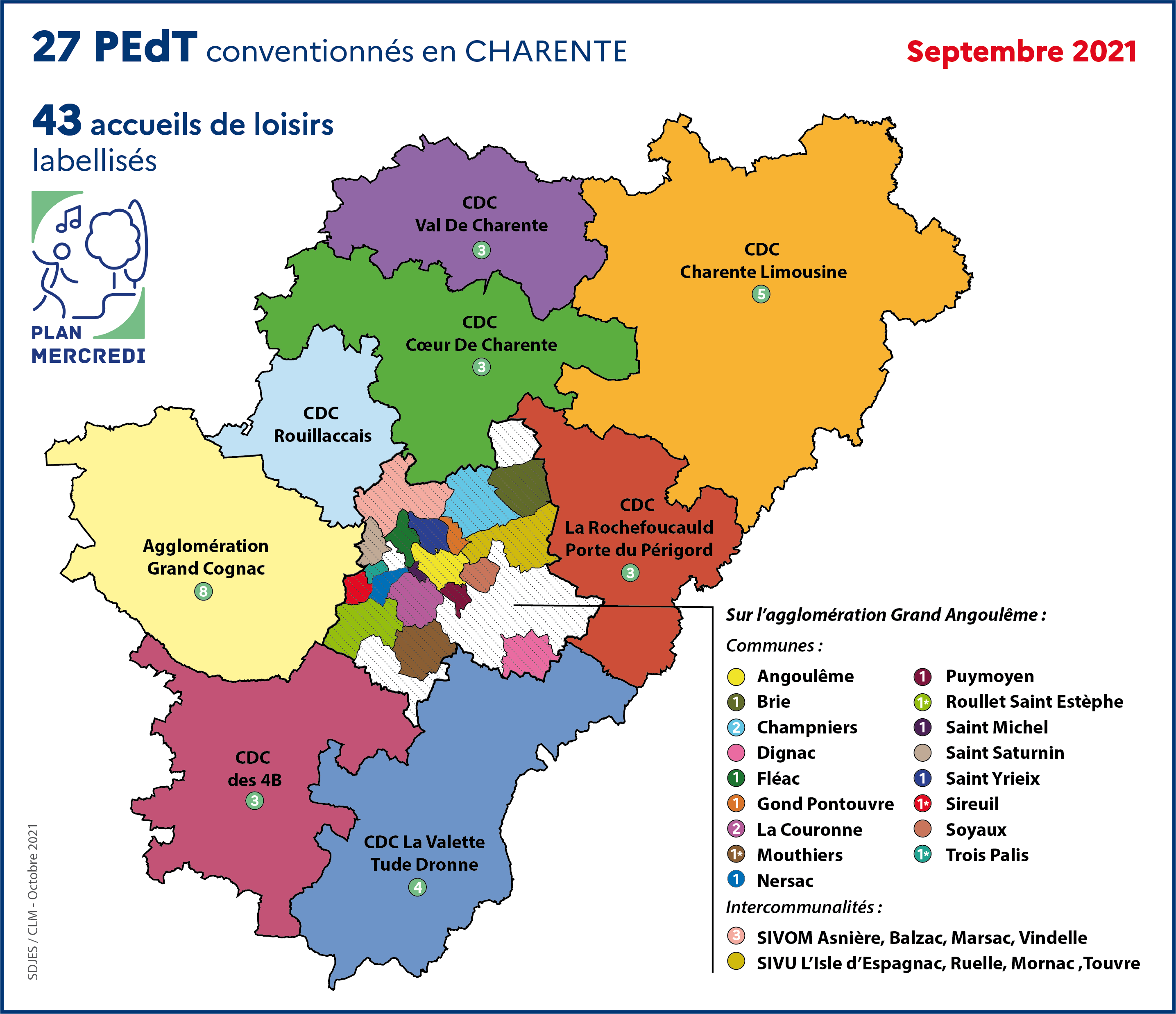 Ouvrir la carte des PEdT et Plan Mercredi 2021