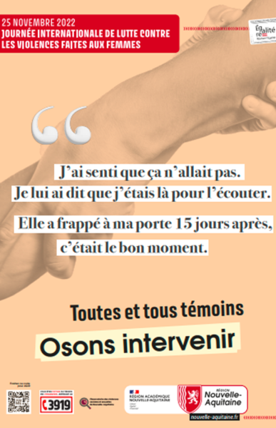 Affiche Lutte contre les violences faites aux femmes 2022