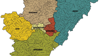 Carte des circonscriptions du département de la Charente