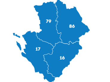 Carte de l'académie de Poitiers